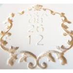 Ceramic wedding card- golde..
