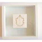 Ceramic wedding card- golde..