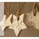 5 snowflake ornaments, whit..