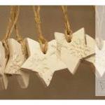 5 snowflake ornaments, whit..