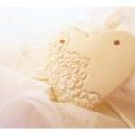 French lace heart XXL- Whit..