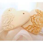 French lace heart XXL- Whit..