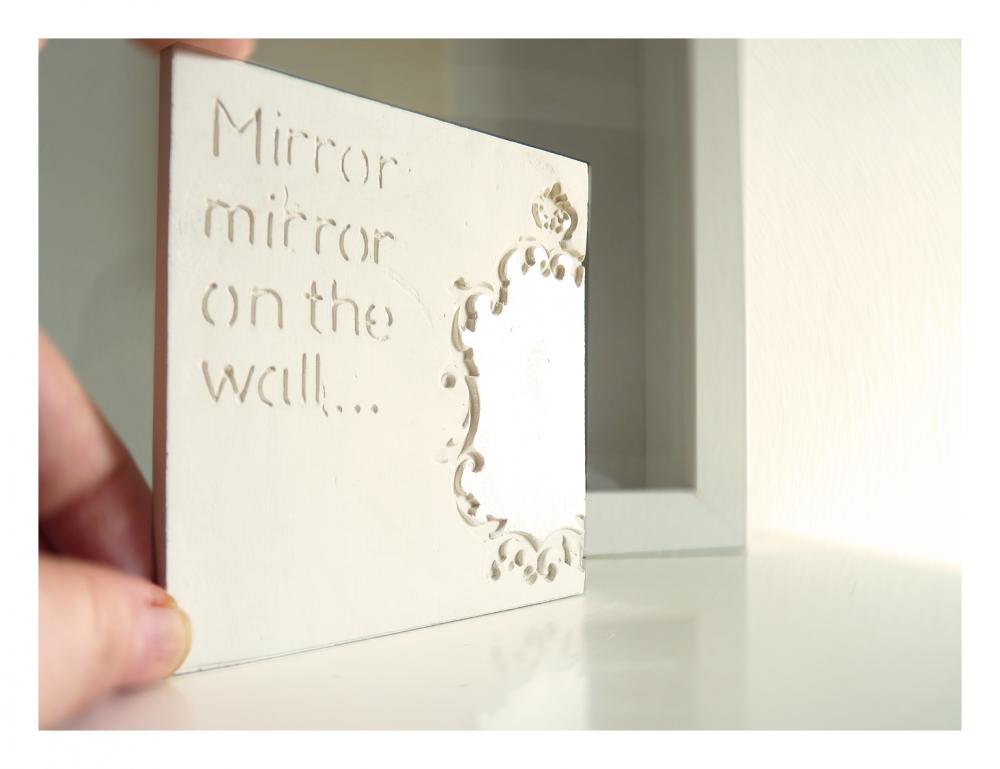 Fairytale ceramic art. Wall tile with reflecting paint.
